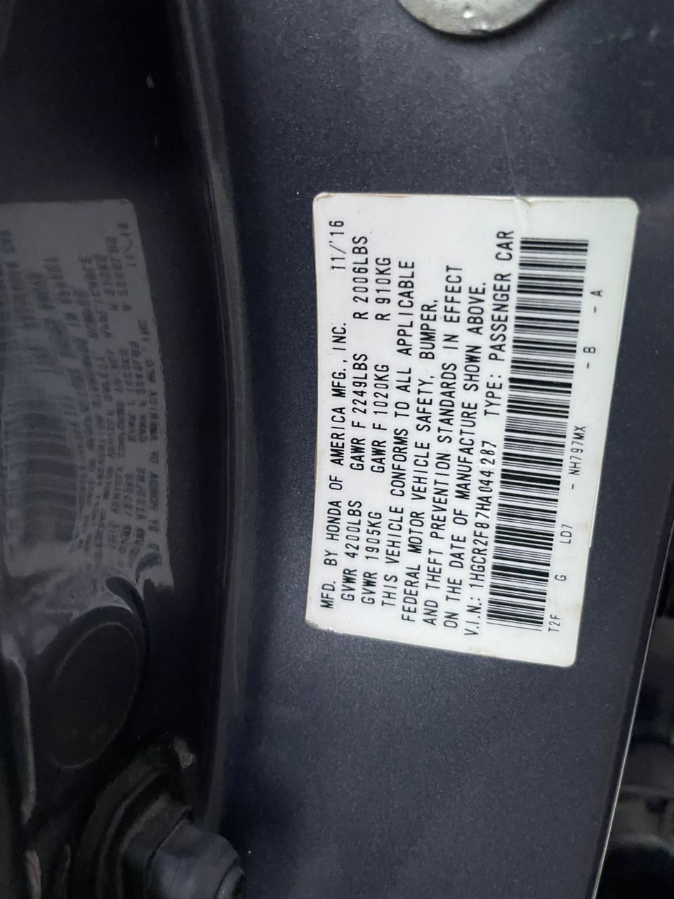 2017 Honda Accord - View 2